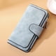 thumbnail image 5 of Monedero para mujer, cartera larga con 3 pliegues, tarjetero con cremallera, monedero de piel sintética, bolso de mano, verde claro Kearding AP000899-06, 5 of 7