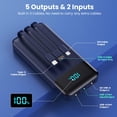 thumbnail image 2 of Banco de energía LanLuk 40800 mAh con 3 cables integrados PD de 25 W, 2 of 7
