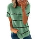 thumbnail image 2 of Women Summer T Shirt, Breathable Round Neck Women Short Sleeve T Shirt Loose Cut Skin Friendly  For Shopping ANGGREK Verde Claro M, 2 of 5