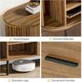 thumbnail image 5 of Tribesigns 70" Farmhouse TV Stand for 75", Fluted Wood Entertainment Center Table with Sliding Tambour Doors, Drawers and Adjustable Shelves (Walnut), 5 of 9