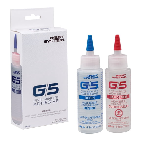 West System 1832385 G-5 Glue Adhesive Kit, Clear - Pack of 2