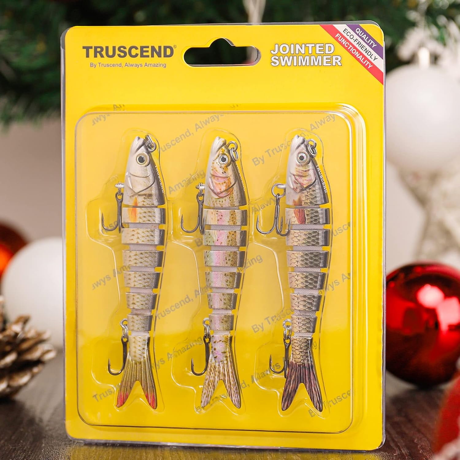 TRUSCEND Swimmax Fishing Lure with BKK Hook， Easy Catch: Wiggling, Vibrating, Rattling with Noise, Heavy-Duty Dyneema Fiber Jointed Swimbait for Bass, Trout, Crappie，Ideal for Family Fishing