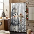 thumbnail image 5 of Christmas Shower Curtain Christmas Snowman Bathroom Curtains with Hooks, Waterproof Fabric Snowflake Snowy Scenery Bath Shower Curtains Set for Bathroom Bathtubs Xmas Decor 72x72 Inch, 5 of 9