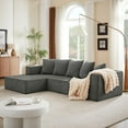 thumbnail image 2 of Demi Bonn 104" Chenille L-Shaped Sectional Sofa Set, Modular Minimalist Cloud Couch, Luxury Chenille Fabric for Living Room, Gray, 2 of 5