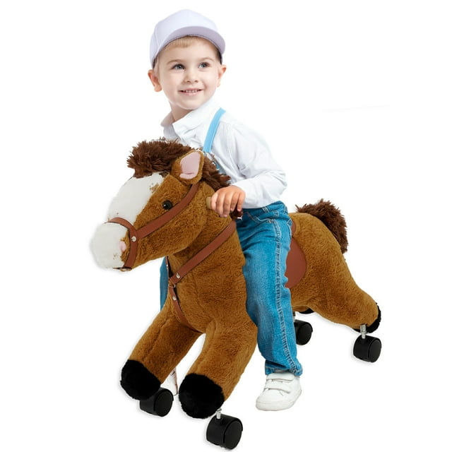 Juguete Montable A Pedal Baby Gaon Mecedora para Niños Caballo Café
