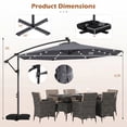 thumbnail image 2 of Costway 10 FT Solar Offset Hanging Umbrella Patio Cantilever Umbrella with 32 LED Lights Gray, 2 of 10