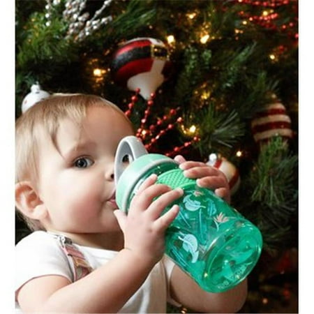 Nuby Flip-it Freestyle Hard Straw Cup - Green Leaves - Case of 12