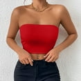 thumbnail image 2 of Womens Tube Tops Strapless Crop tops Basic Backless Sleeveless Bandeau Cute 2024 Summer Outfits Sexy Solid Tops, 2 of 5