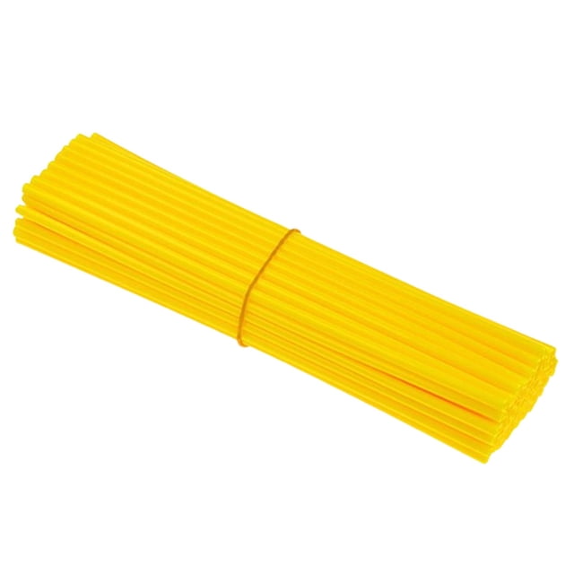 SIYTUAU Yellow Bike Motorcycle Wheel Spoke Decorations 72 Pcs Plastic Sleeves 9.45 Inches Bright Accent Covers Durable Uv Resistant Easy Installation Accessories Yellow