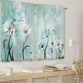 thumbnail image 3 of Farmhouse Flower Kitchen Curtains Teal Rustic Daisy Floral Small Short Cafe Window Curtains Country Vintage Turquoise Rod Pocket Bathroom Window Drapes Treatment Tier Curtains (27.5x36 Inch), 3 of 6
