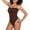 Brown, variant on Women's Strapless Ribbed Thong Sexy Bodysuit, Tummy Control Shapewear With Removable Straps