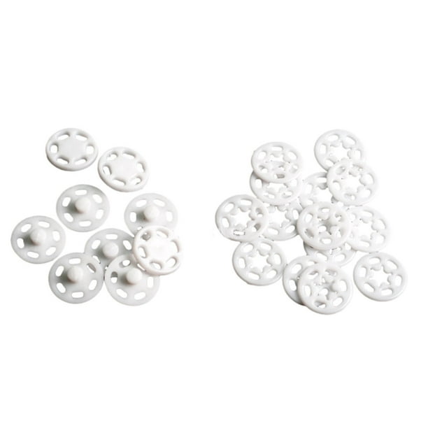 Wosthever Hebilla de botón a presión de fácil enhebrado, 100x, para botones de aplicación amplia, camisas de borde DIY Tela de costura y artesanía Blanco