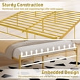 thumbnail image 6 of VECELO Queen Size Bed Frame with Arched Headboard, Metal Platform Bed Frame with Underbed Storage Space, Heavy Duty Slats, No Box Spring Needed, Easy Assembly, Gold, 6 of 8
