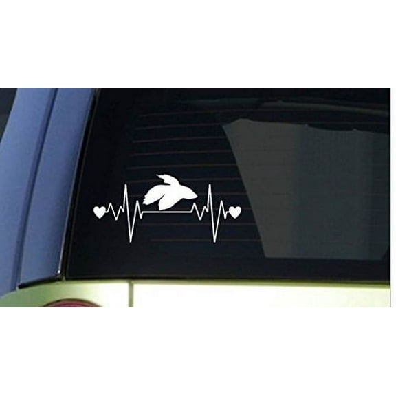 Betta fish heartbeat lifeline *I178* 8" wide Sticker decal