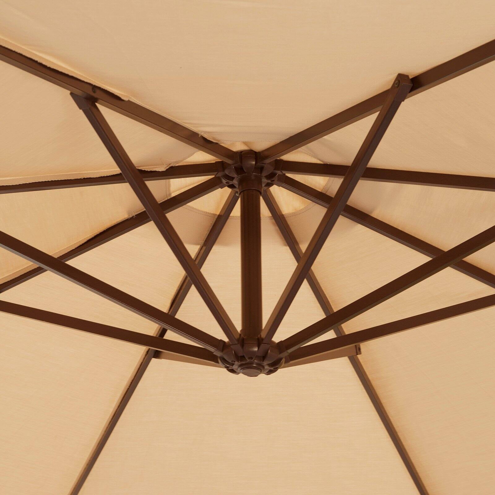 Victoria 13ft Octagonal Cantilever Umbrella with Valance - Beige