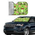 thumbnail image 2 of Yiaed Cute Green Frog Print Car Windshield Sunshade Front Auto Car Front Window Sun Shade Foldable Sun Visor Shield Cover Auto Accessories for Sedan SUV Truck-Medium, 2 of 5