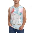 thumbnail image 1 of Bingfone Cute Elephant Pattern Men's Tank Tops Workout Sleeveless Tee Shirts Running Beach Tanks for Men-3X-Large, 1 of 7