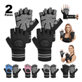 thumbnail image 2 of 2 Pares De Guantes Para Gym Pesas Deportivos Muñequeras  Talla S Eo Safe Imports Color Negro, 2 of 5