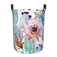 thumbnail image 6 of Lsque Cactus pattern Laundry Hamper Basket, Tall Woven Rope Hamper Basket for Clothes, Lightweight Storage Basket, Collapsible Waterproof-Small, 6 of 8