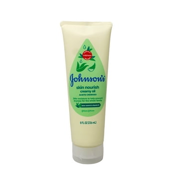 Johnson & Johnson Baby Creamy Oil, Aloe Vera & Vitamin E, 8 fl oz