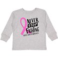 thumbnail image 3 of Inktastic Never Stop Fighting Breast Cancer Awareness Boys or Girls Long Sleeve Toddler T-Shirt, 3 of 5
