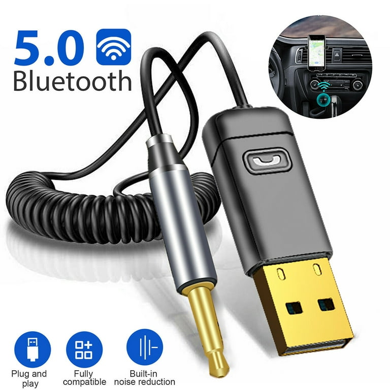 C11 Car Bluetooth-compatible 5.0 Transmitter Receiver Car Audio Aux  Hands-free Call Two-in-one Audio Adapter For Pc Tv Car 