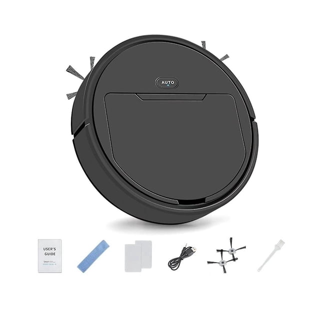 Robot barredor, aspirador automático, barre el suelo, absorbe el polvo, 3 en 1, carga USB, 40 dB, color negro