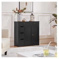thumbnail image 4 of KWUXIN Storage Cabinet with 4 Drawers and 2 Doors, Adjustable Shelves, Freestanding Cabinet for Kitchen, Dining Room, Living Room, Entryway, Black, 4 of 5