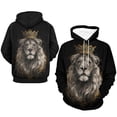 thumbnail image 4 of LAOLIUSN Lion Hoodie Animal 3D Pattern Sweatshirt Hooded Pullover with Pocket S-4XL, 4 of 7