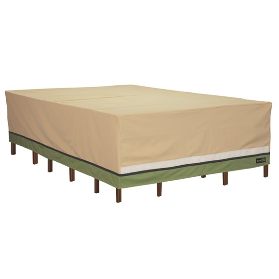 Sure Fit Deluxe Rectangle Table and Chair Set Cover, Taupe