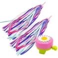 thumbnail image 1 of par de cintas con borlas para manillar de bicicleta de 10 pulgadas con diseño de arcoíris para niños y niñas, 1 of 5