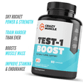 thumbnail image 3 of Test-1 Boost by Crazy Muscle: 100% Natural Testosterone Booster to Build Muscle - 90 Capsules, 3 of 6