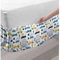 thumbnail image 2 of Traffic Bed Skirt, Childish Car with Stops Signs and Street Signs Driver Automobiles Cartoon, Elastic Bedskirt Dust Ruffle Wrap Around for Bedding Decor, 4 Sizes, Multicolor, by Ambesonne, 2 of 2