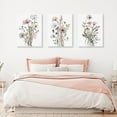 thumbnail image 7 of Framed Wildflower Canvas Wall Art Pink Watercolor Botanical Floral Poster Prints Set of 3 Modern Minimalist Flower Pictures Home Decor Painting Bedroom Bathroom Living Room 12"x16", 7 of 7