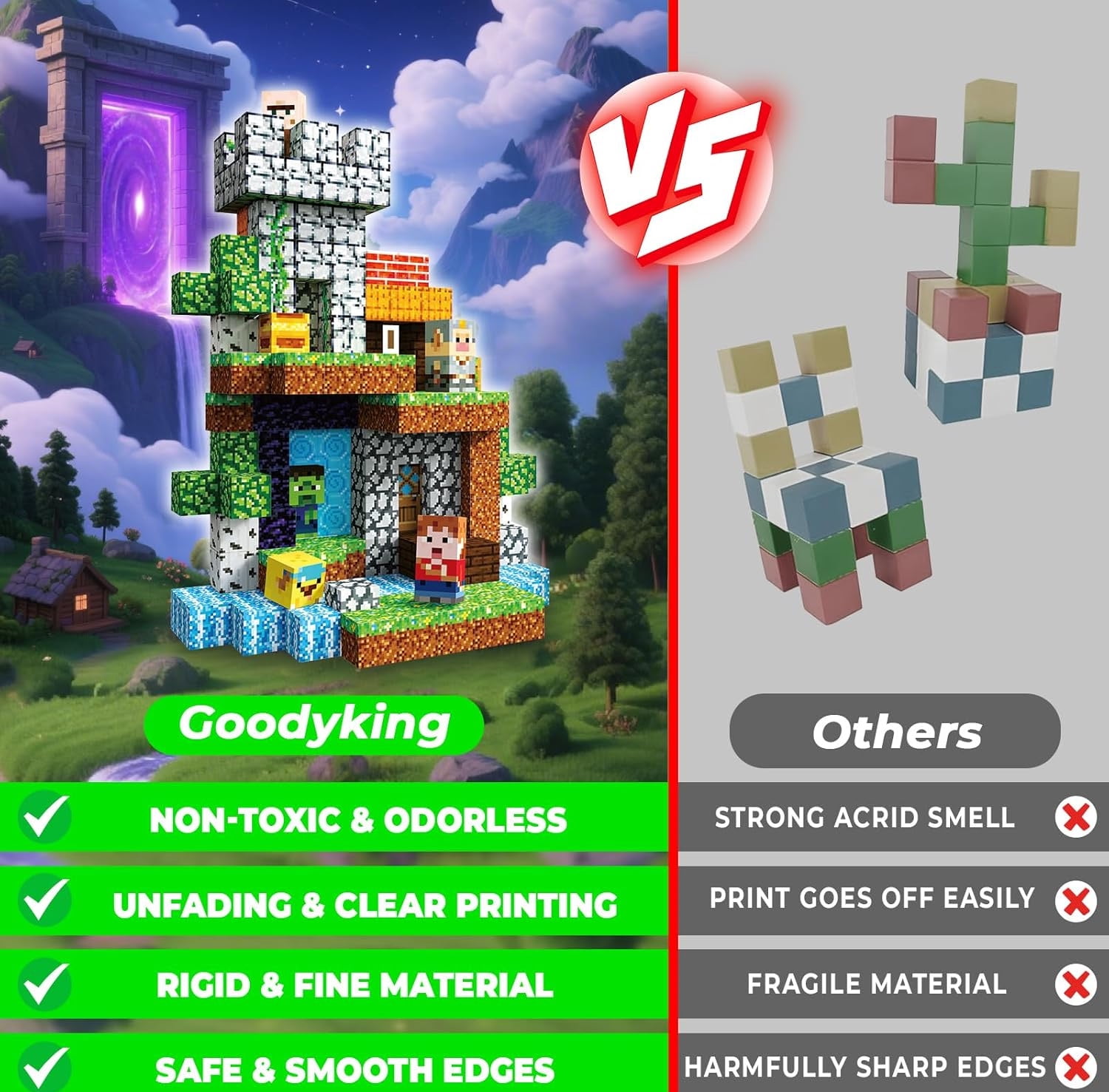 Annexfun 200 PCS Magnetic Blocks - Magnetic Building Blocks Cubes Adventurer, Magnet Toys for Kids Age 3+, Toy Building Set for Kids, Birthday Gifts for Boys Girls Age 4-8, 8-12