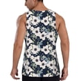 thumbnail image 3 of Gaeub Floral Flowers Blue Men's Athletic Tank Top, Workout Sleeveless Shirts, Running Tank Tops for Gym, Running, Training - X-Large, 3 of 9