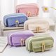 thumbnail image 4 of Button Cotton Rope Cute Pencil Case Large Opening And Large Capacity Canvas Stationery Bag Student Learning Supplies Storage Bag Pencil Case Female DIY Cosmetic Bag Convenient Travel Handbag, 4 of 5