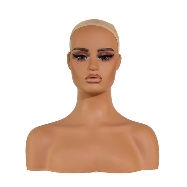Milaget Mannequin Head PVC with Makeup Head for Earrings Necklace Displayiny