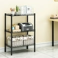 thumbnail image 3 of 3-Tier Adjustable Shelving Unit, Metal Wire Rack with Leveling Feet, Standing Storage Shelf for Laundry, Bathroom, Kitchen, Pantry, Closet, (14"D x 23.5"W x 33.5"H, Black), 3 of 8