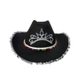 thumbnail image 2 of Sombrero de vaquero occidental de moda, vestido de lujo, talla única, se adapta a la mayoría de los favores , vestido  para Negro Sunnimix  Sombrero de vaquero, 2 of 8