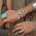 thumbnail image 5 of Anillo vintage de plata Grabado Flor Tibetano para mujeres Sunnimix, 5 of 5