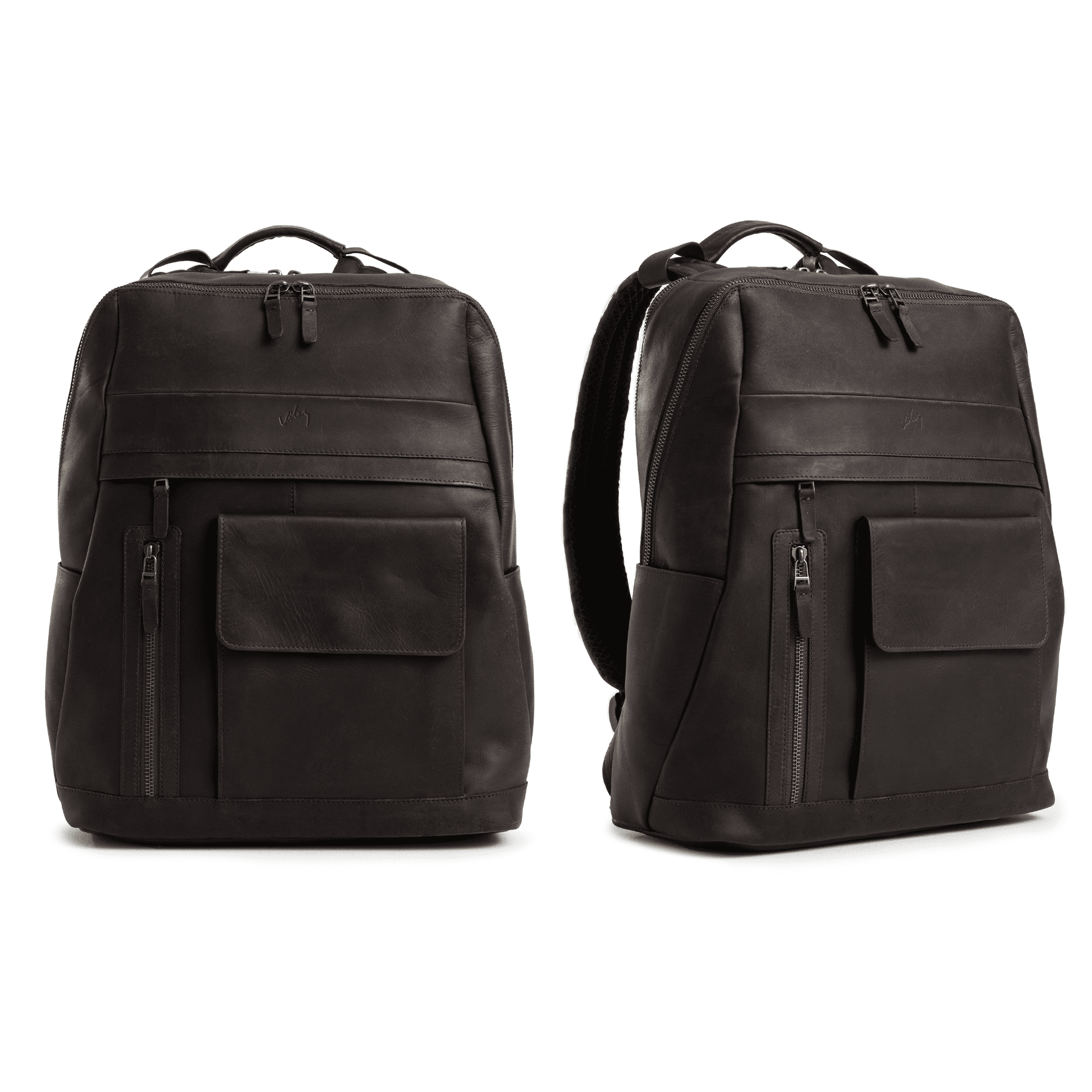 VELEZ Dark Brown Top Grain Leather Backpack for Men Daypack Vintage Laptop Bag