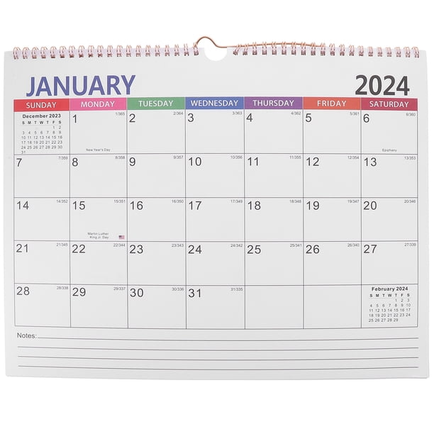 Calendario de pared Calendario inglés Calendario mensual Calendario colgante de pared para uso diario