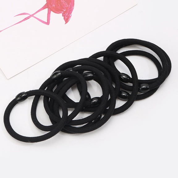 Pretyzoom Elastic Hair Bands for Girls Black Rubber Band 8Pcs