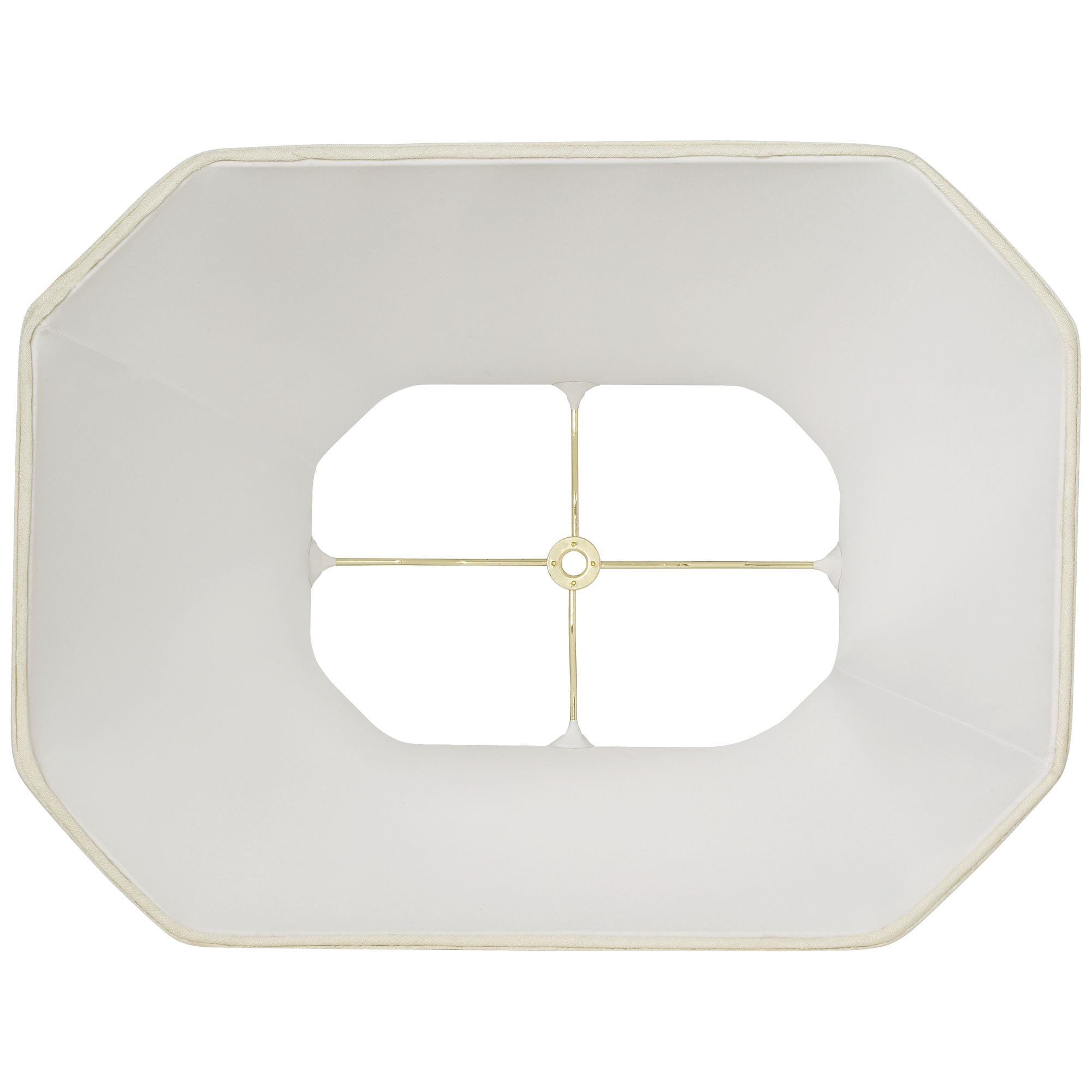 Imperial Shade Creme Medium Rectangle Cut Corner Lamp Shade 10" Wide x 7" Deep at Top and 16" Wide x 12" Deep at Bot and 13" Slant x 12.5" H (Spider)