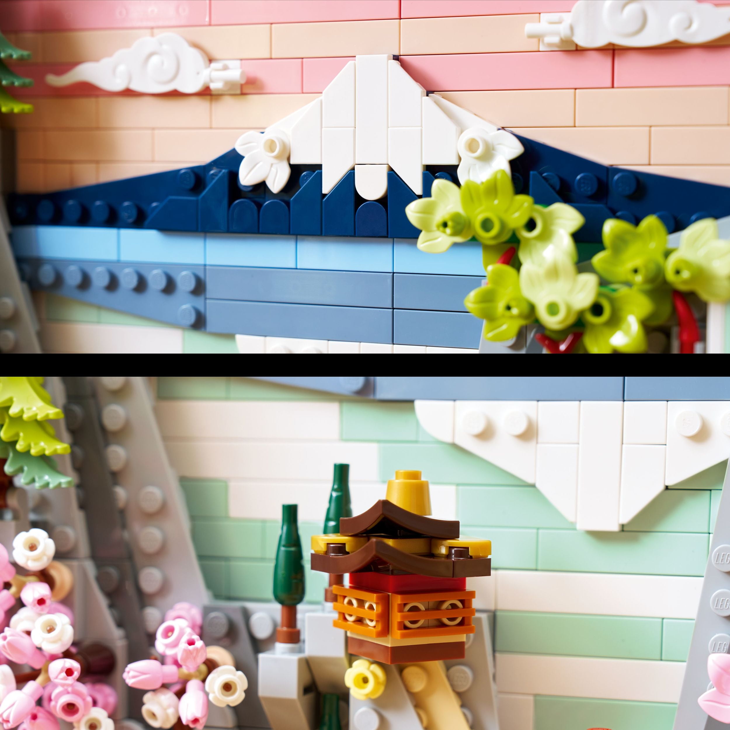 LEGO Art Japanese Cherry Blossom Landscape Building Set for Adults - Room Decoration & Gift for Women & Men, Ages 18+ - Framed Wall Decor, Stand or Hang to Display - 31218