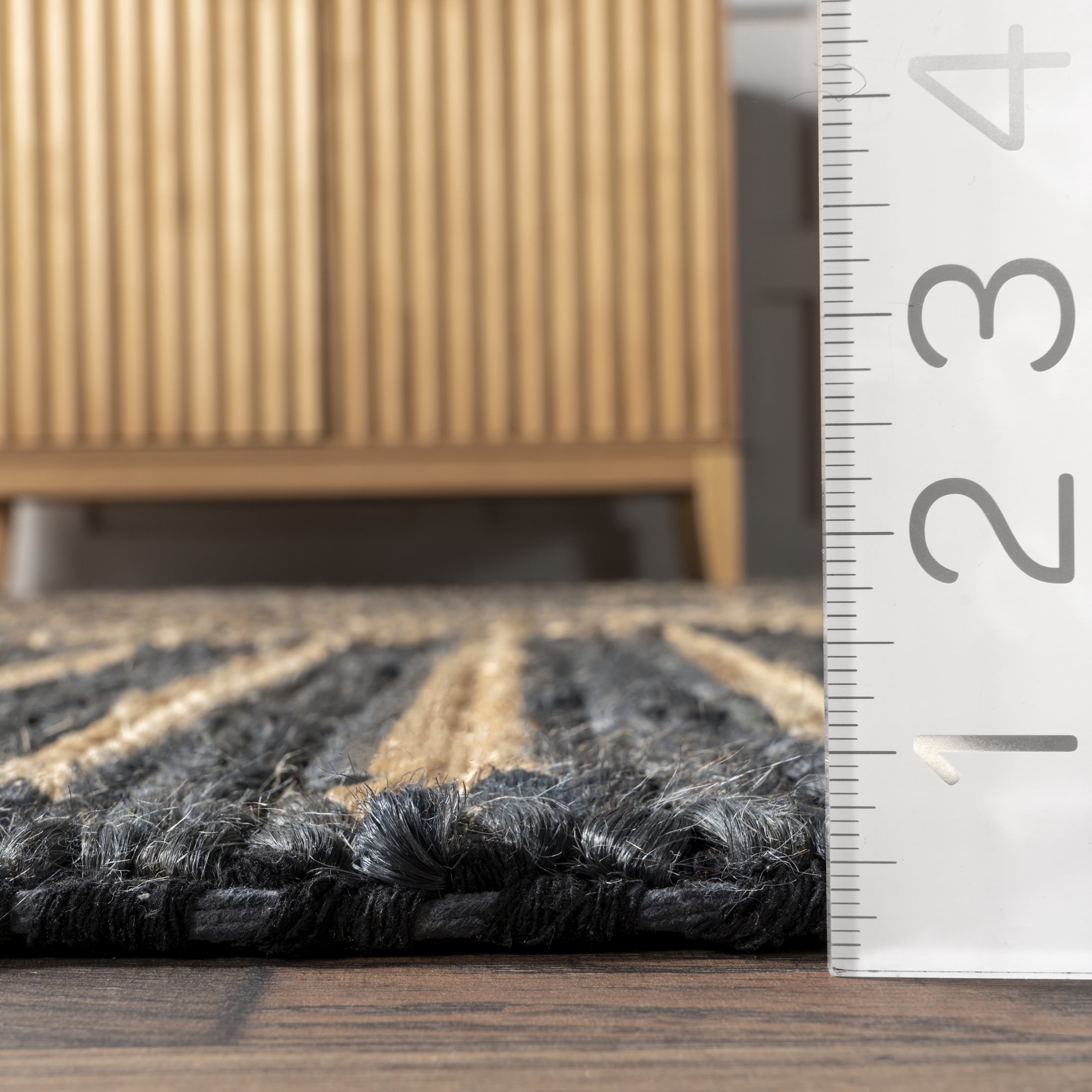Rugs USA Grassland Handwoven Jute Area Rug, 9' 6" x 13' 6", Liess Black