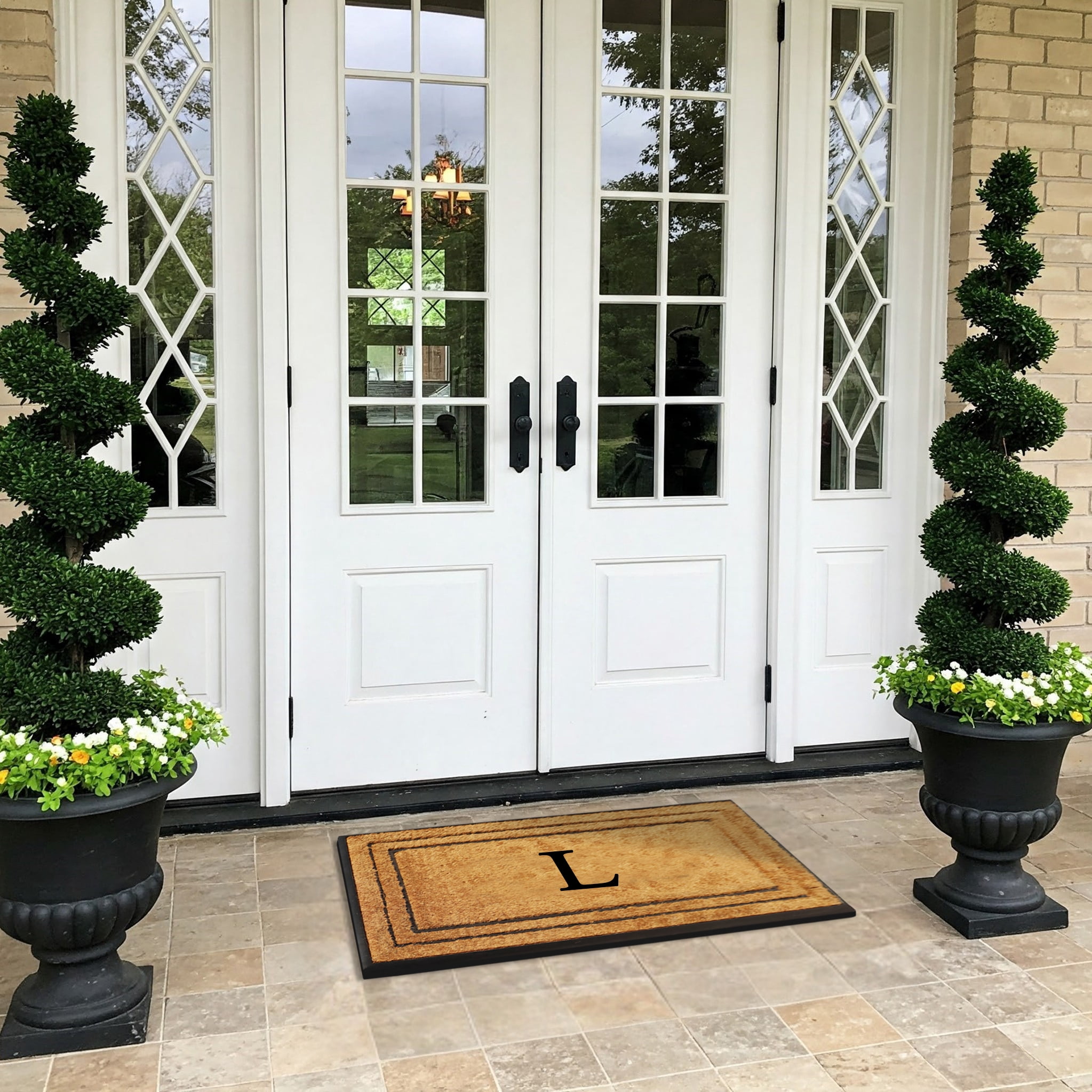 A1 Home Collections Natural Coir & Rubber Door Mat, Long-Lasting Entrance Doormats for Front Door, Thick & Non-Slip Durable Outdoor Entry Mat 24" x 39"