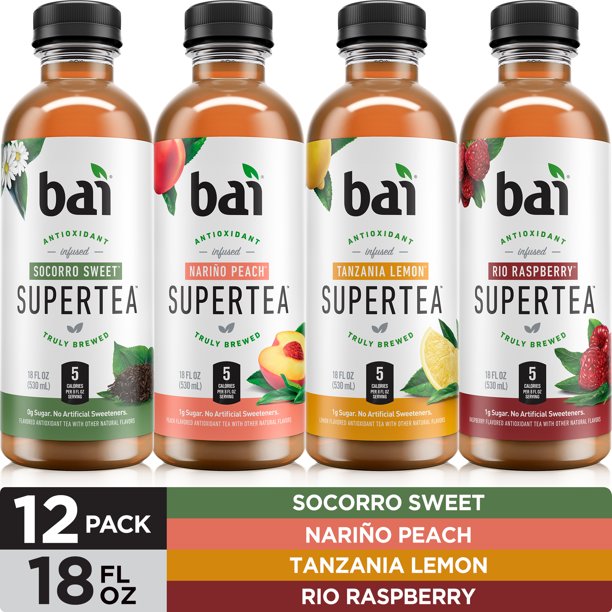 Bai Supertea Variety Pack, Antioxidant Infused Tea, 18 Fluid Ounce