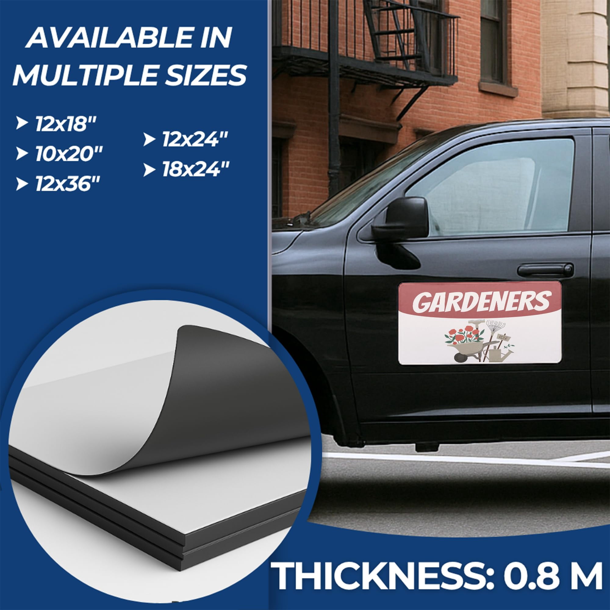 Gardners Car Magnet Sign by DC | Flexible Car Magnetic Sheets with Adhesive Backing | 12"x24" Bumper Magnet Sticker for Vehicles, Trucks & Business Advertising Signs | 2 PC | Made in USA